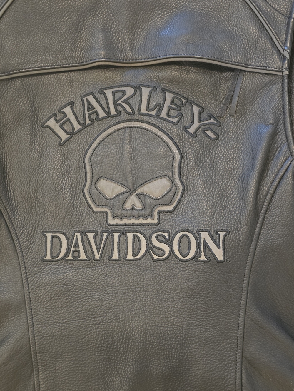 Harley-Davidson Womens Willie G Skull Black Leather Riding Jacket ~ S - Picture 2 of 9